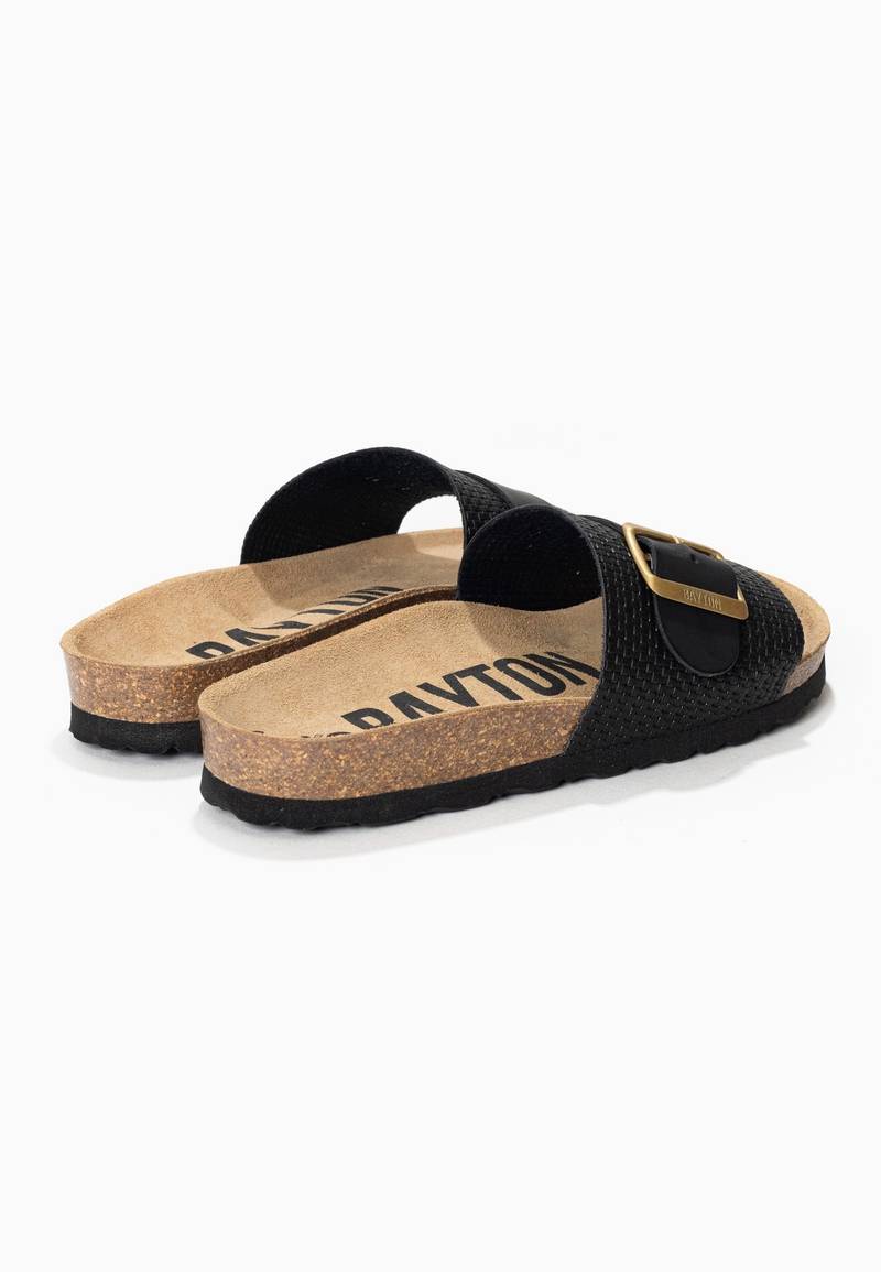 Orense Black 1 Strap Sandals