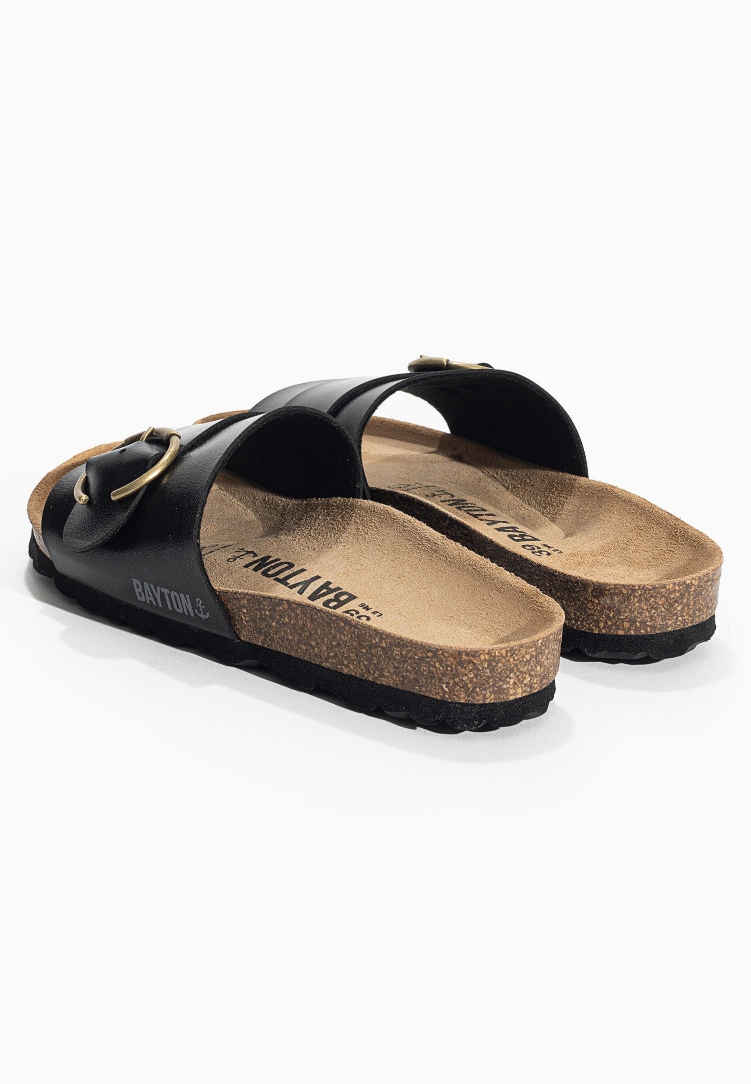 Orense Black 1 Strap Sandals