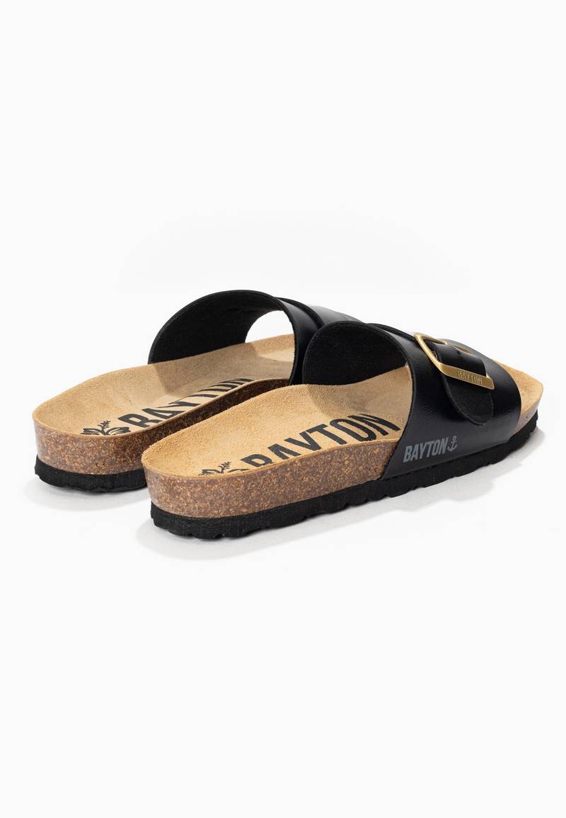 Orense Black 1 Strap Sandals