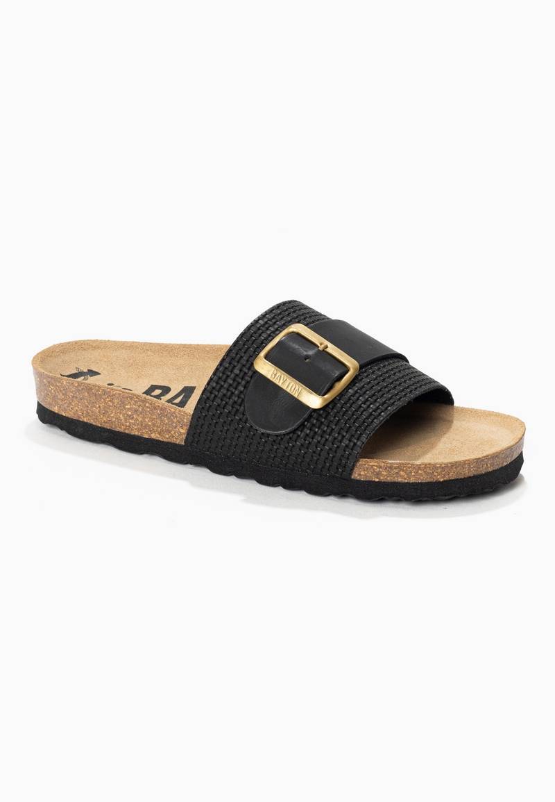 Orense Black 1 Strap Sandals