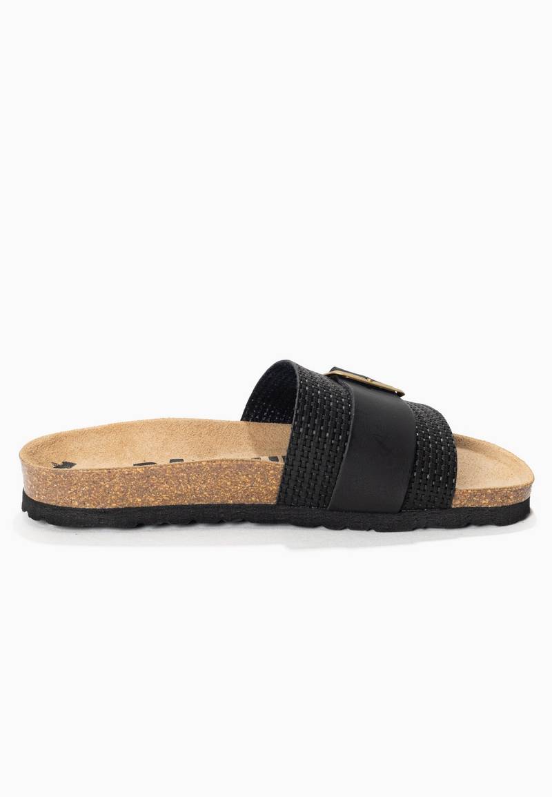 Orense Black 1 Strap Sandals