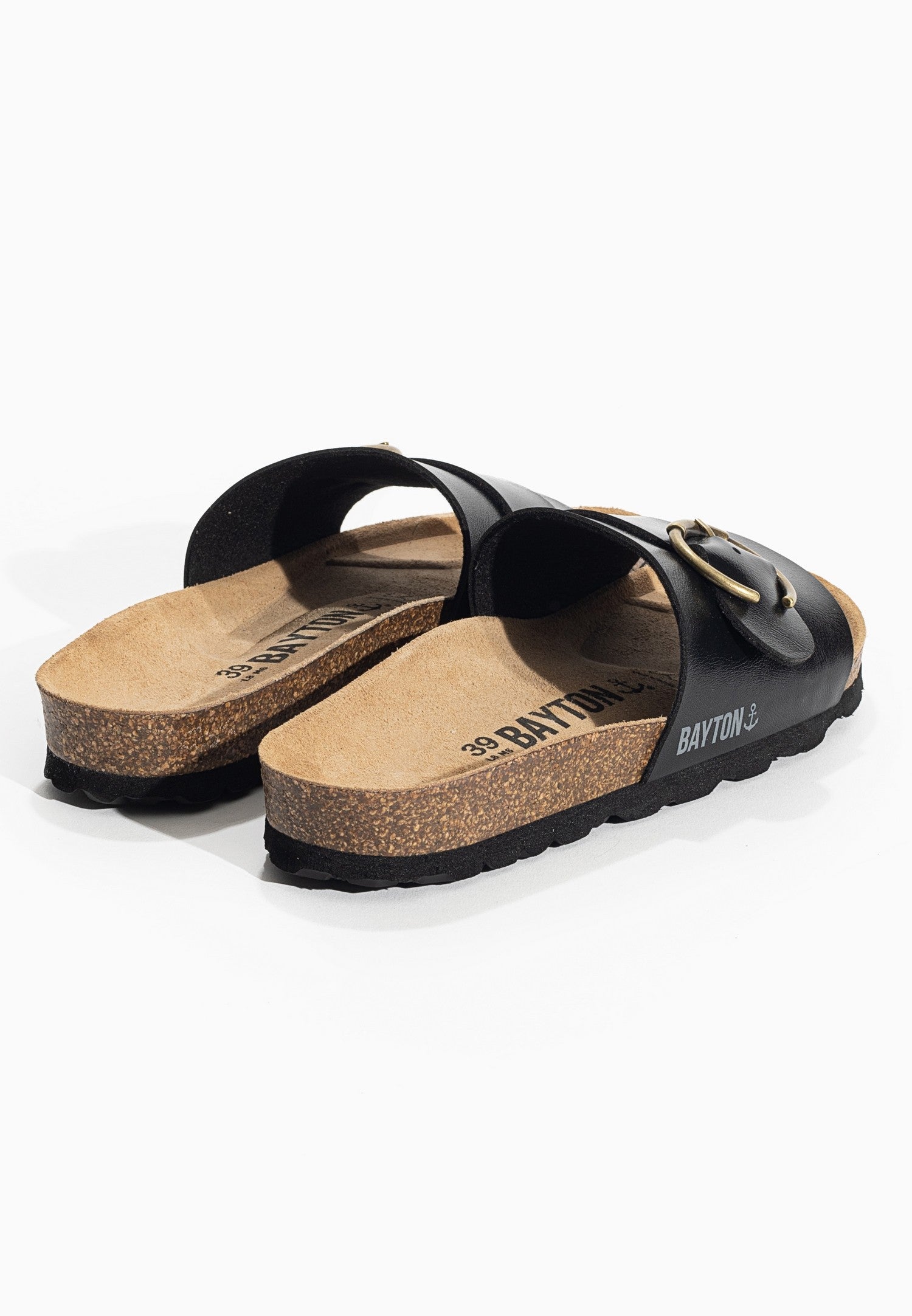 Orense Black 1 Strap Sandals