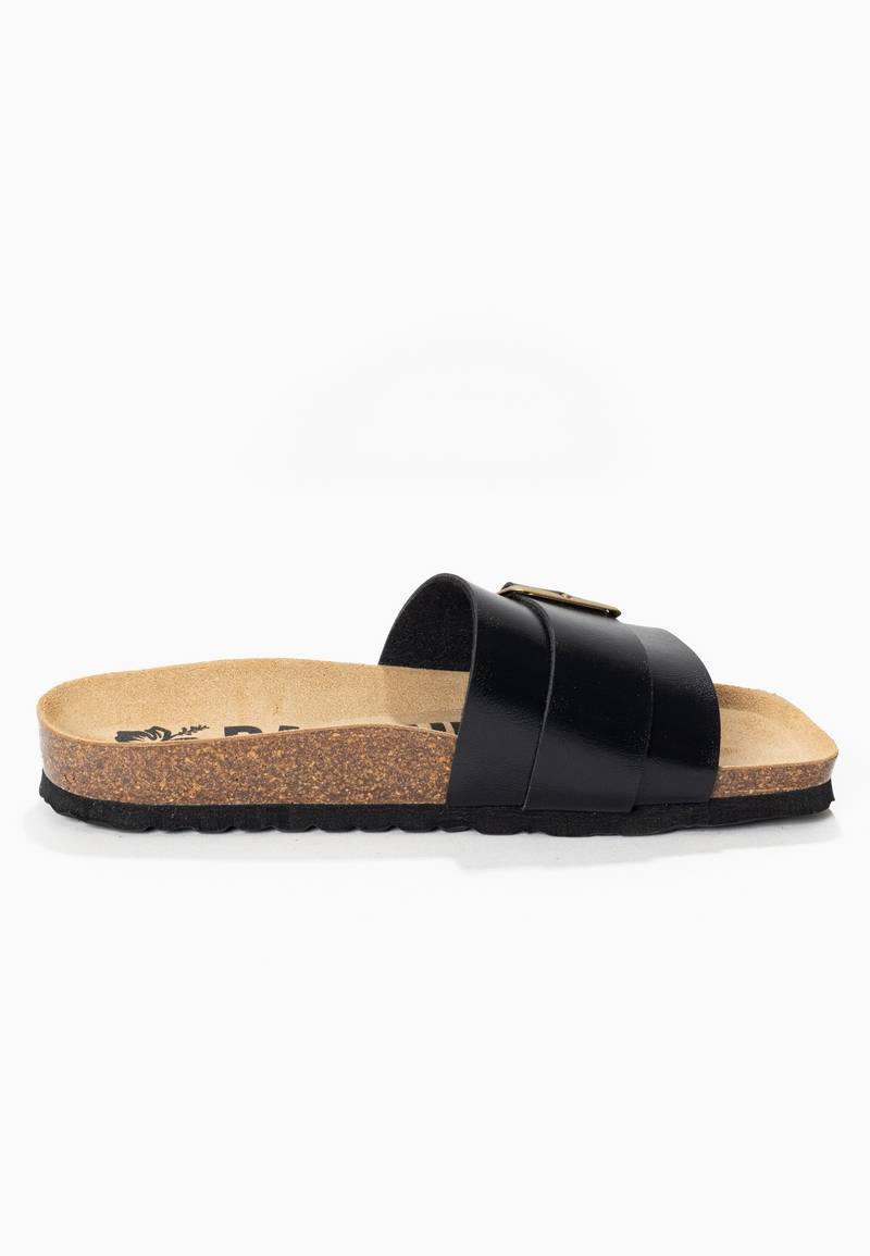 Orense Black 1 Strap Sandals