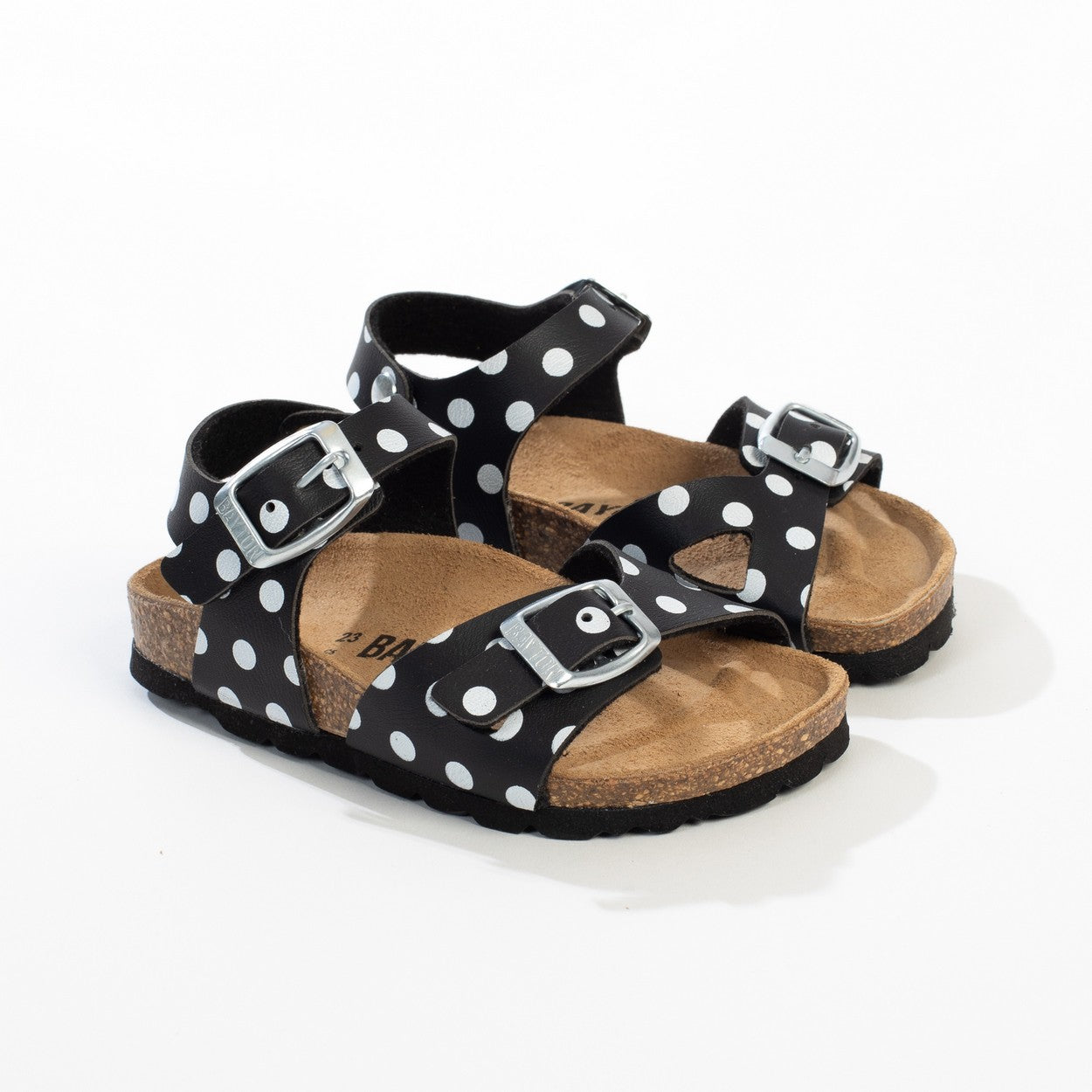 Pegase Black and White Multi-Strap Sandals