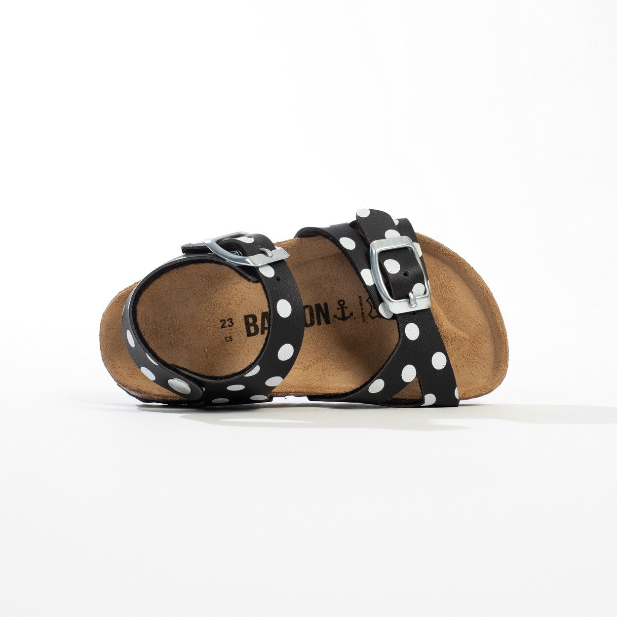 Pegase Black and White Multi-Strap Sandals