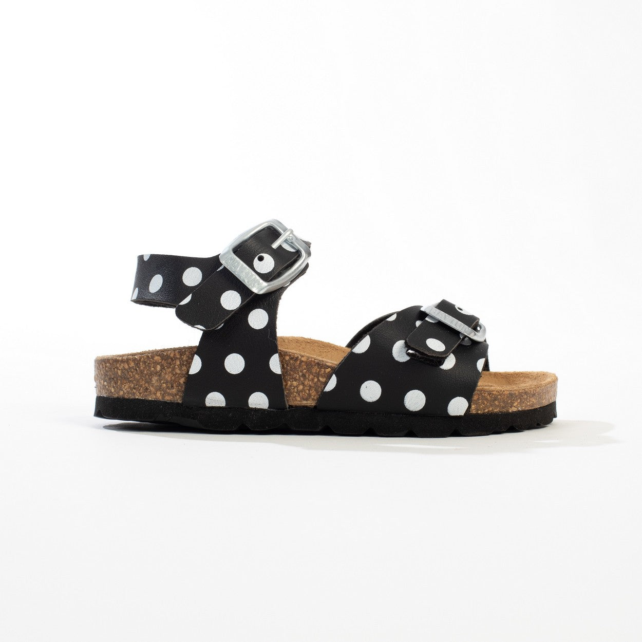 Pegase Black and White Multi-Strap Sandals