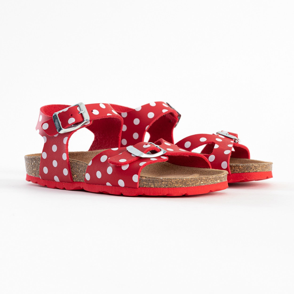 Pegase Red and White Multi-Strap Sandals