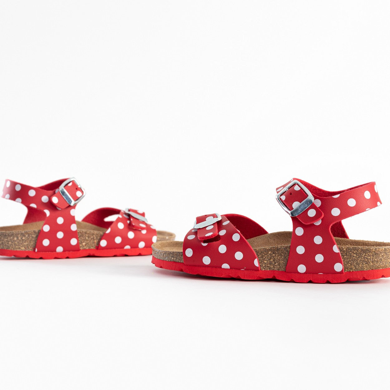 Pegase Red and White Multi-Strap Sandals