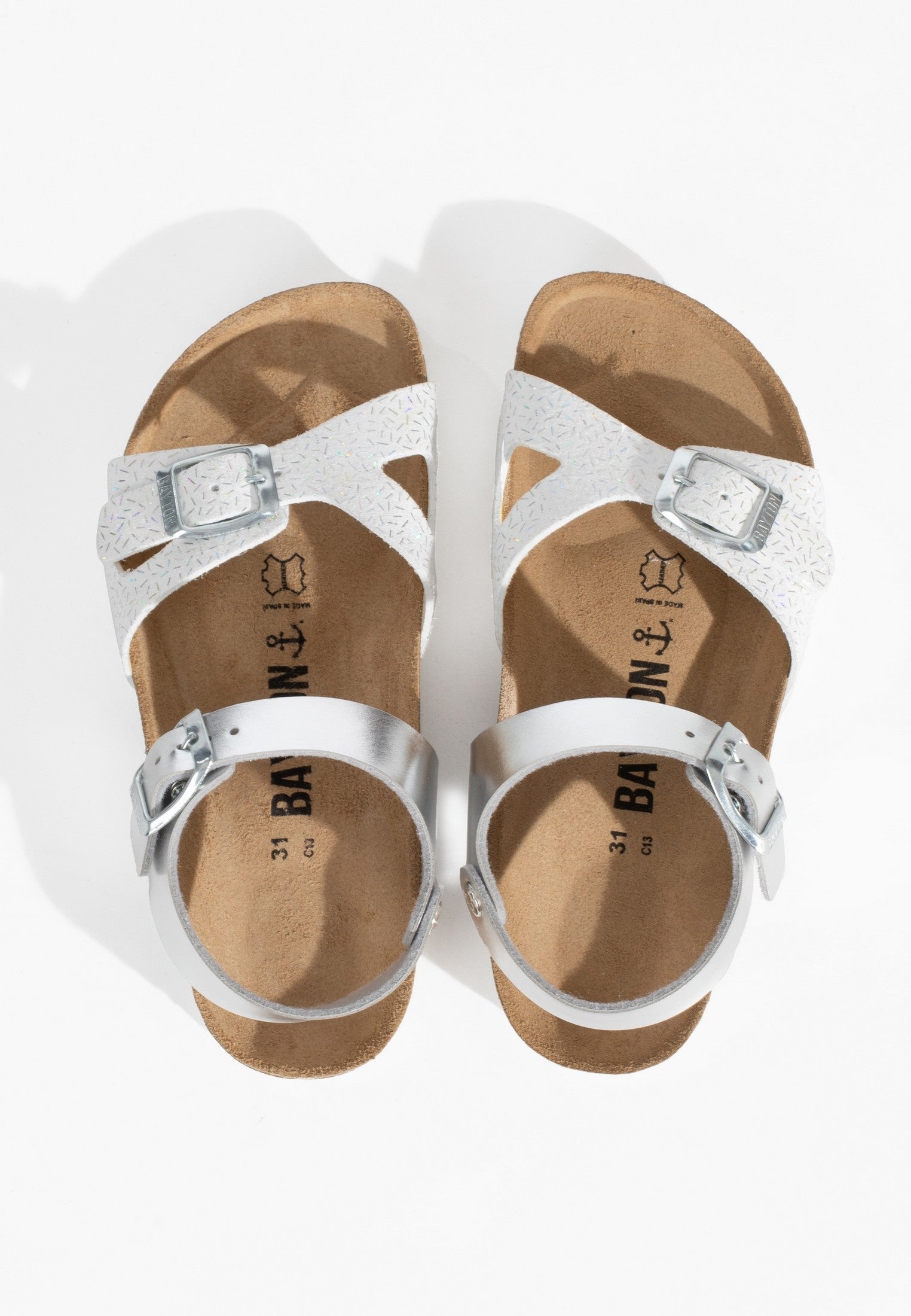 Pegase White and Silver Multi-Strap Sandals