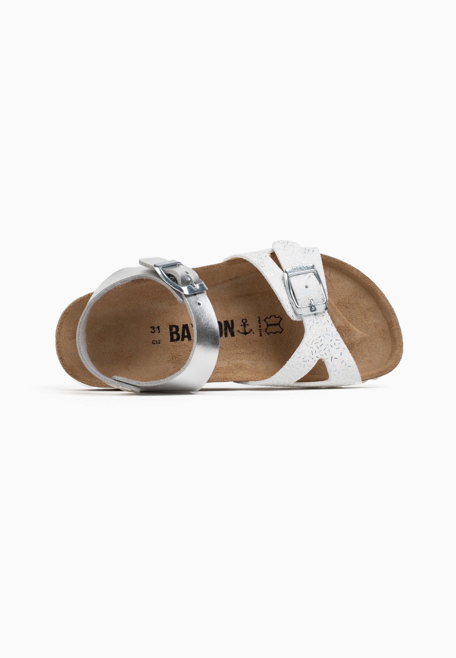 Pegase White and Silver Multi-Strap Sandals