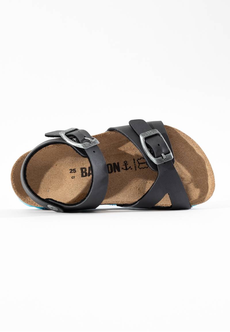 Pegase Black Multi-Strap Sandals