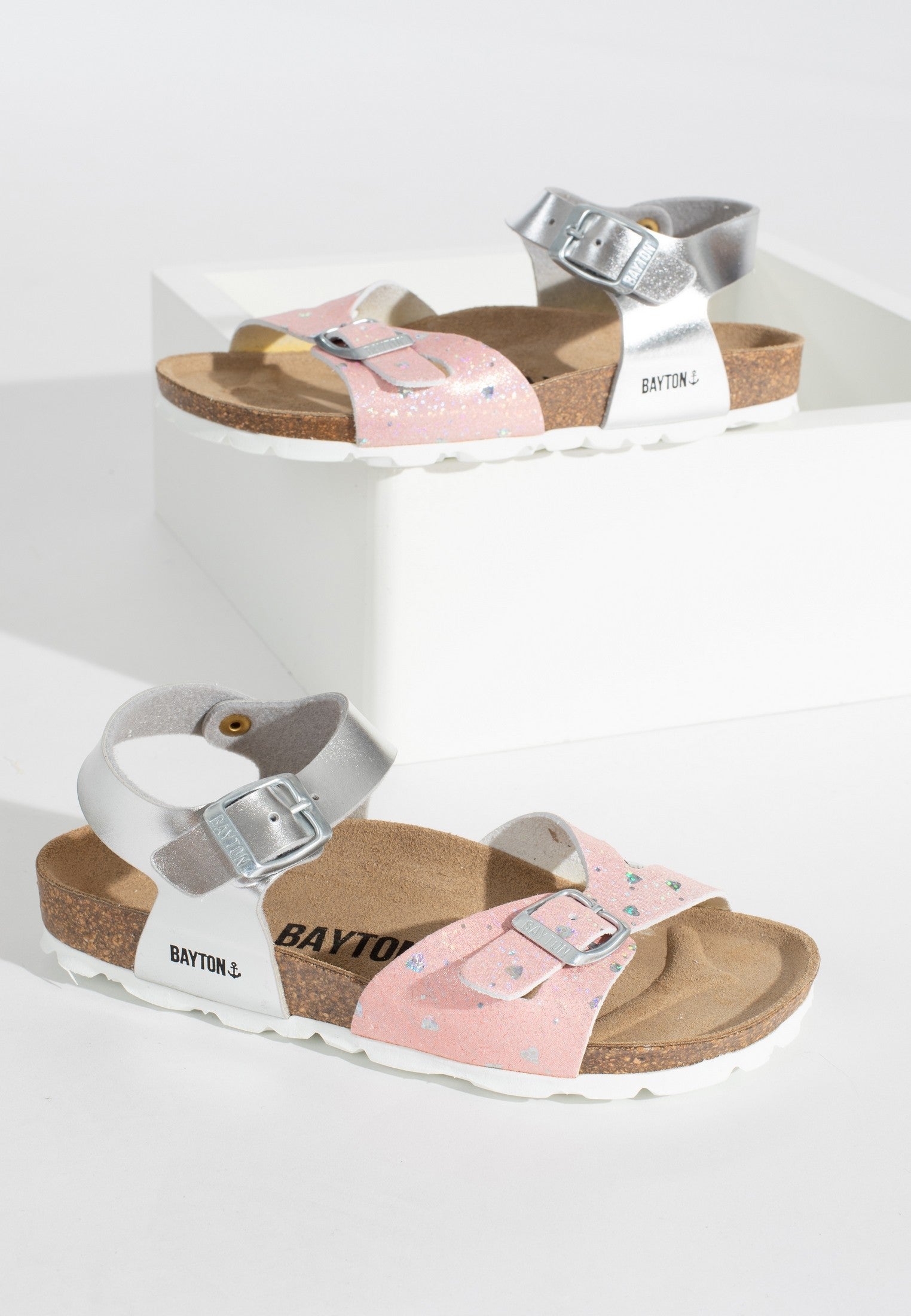 Pegasus Pink and Silver Multi-Strap Sandals