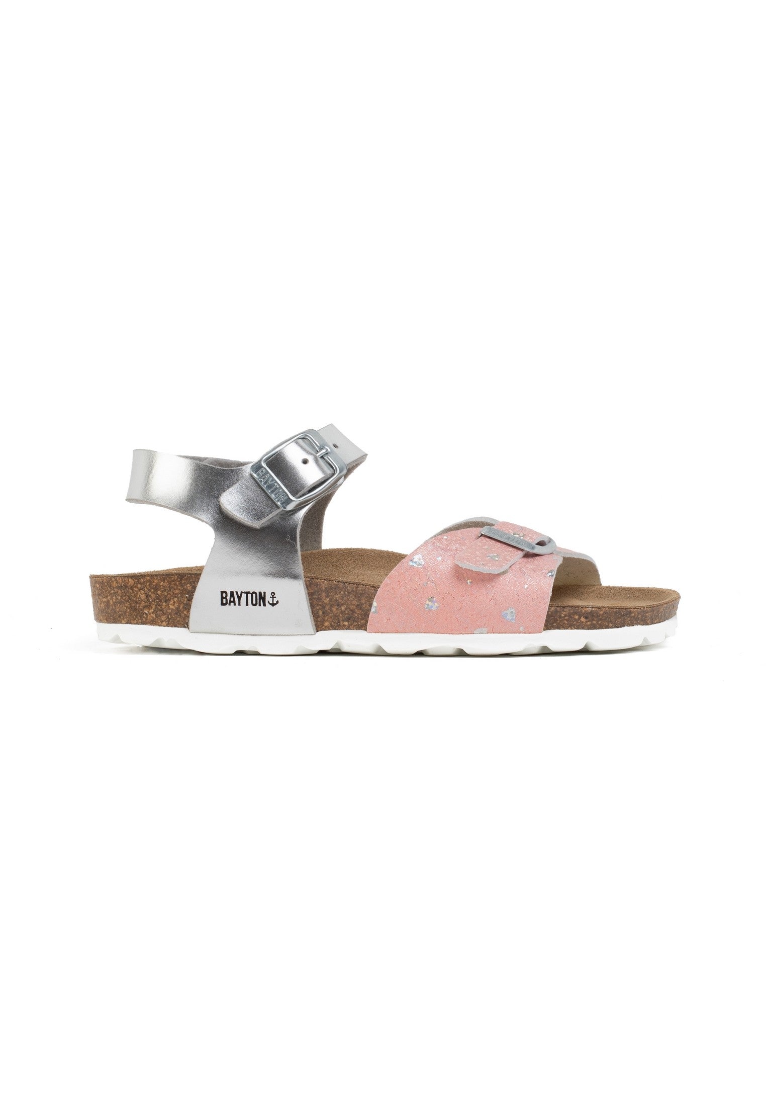 Sandalias Pegase Multitiras Rosa Y Plata