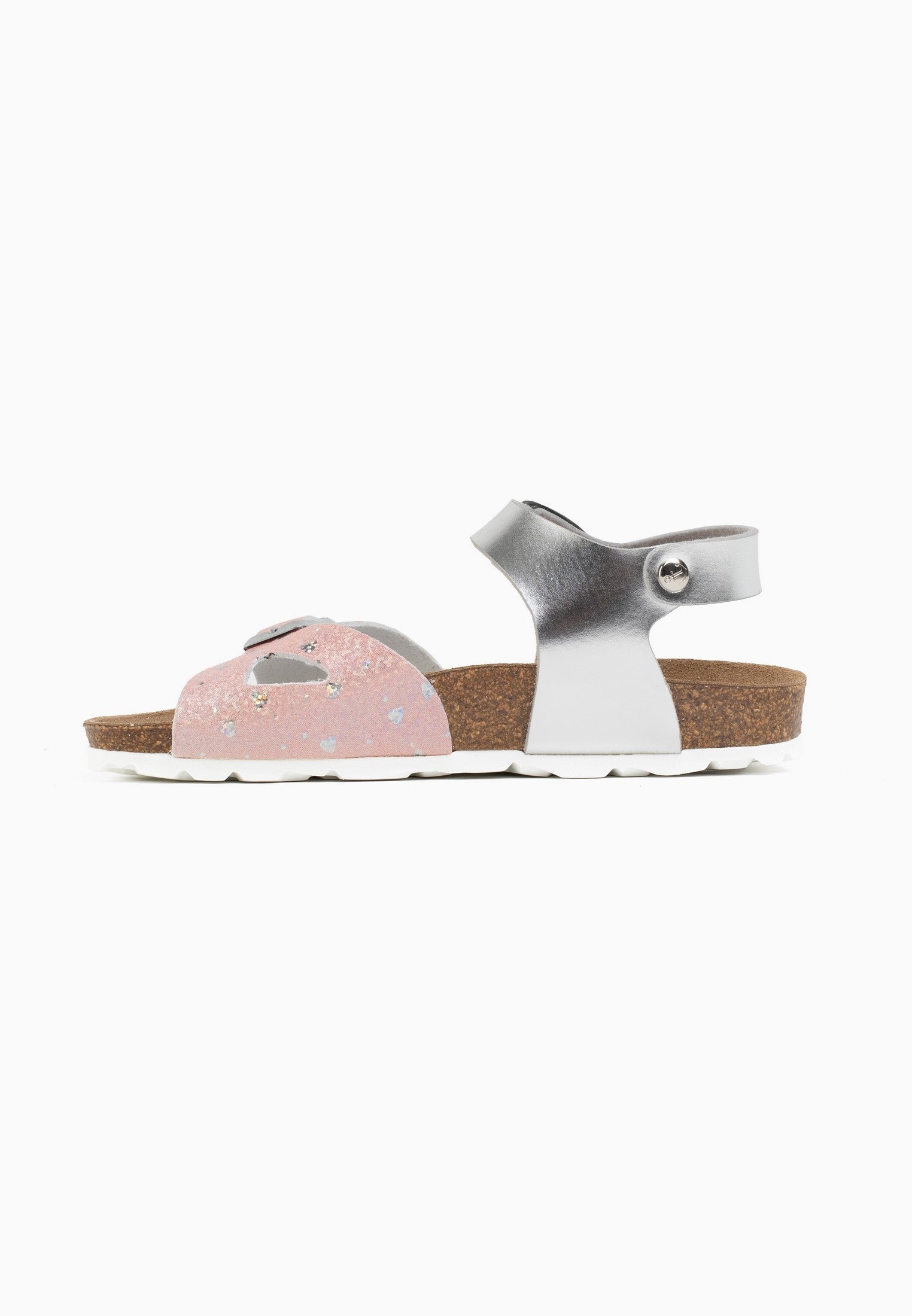 Sandalias Pegase Multitiras Rosa Y Plata