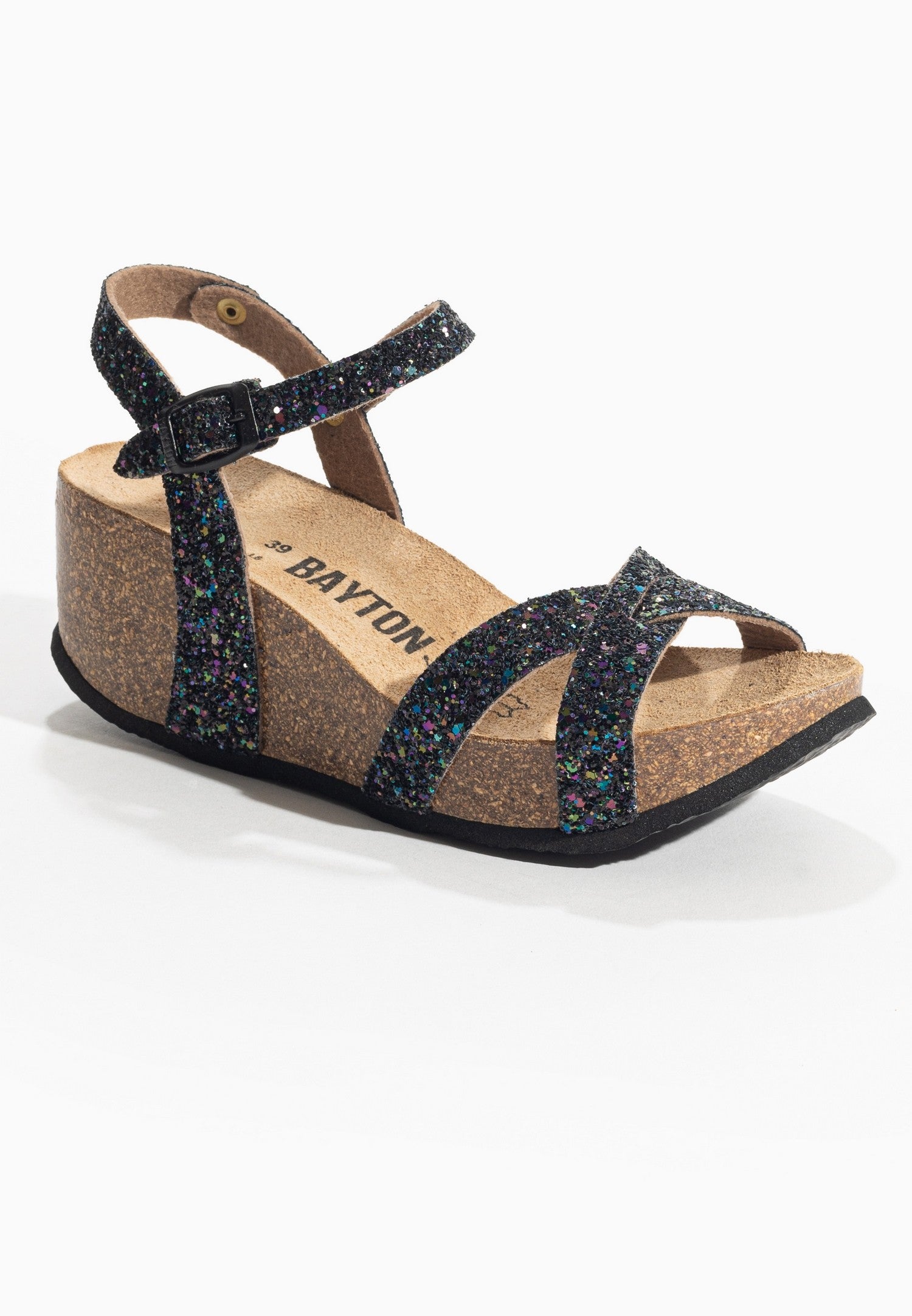 Penny Black Glitter Wedge and Semi-Wedge Sandals