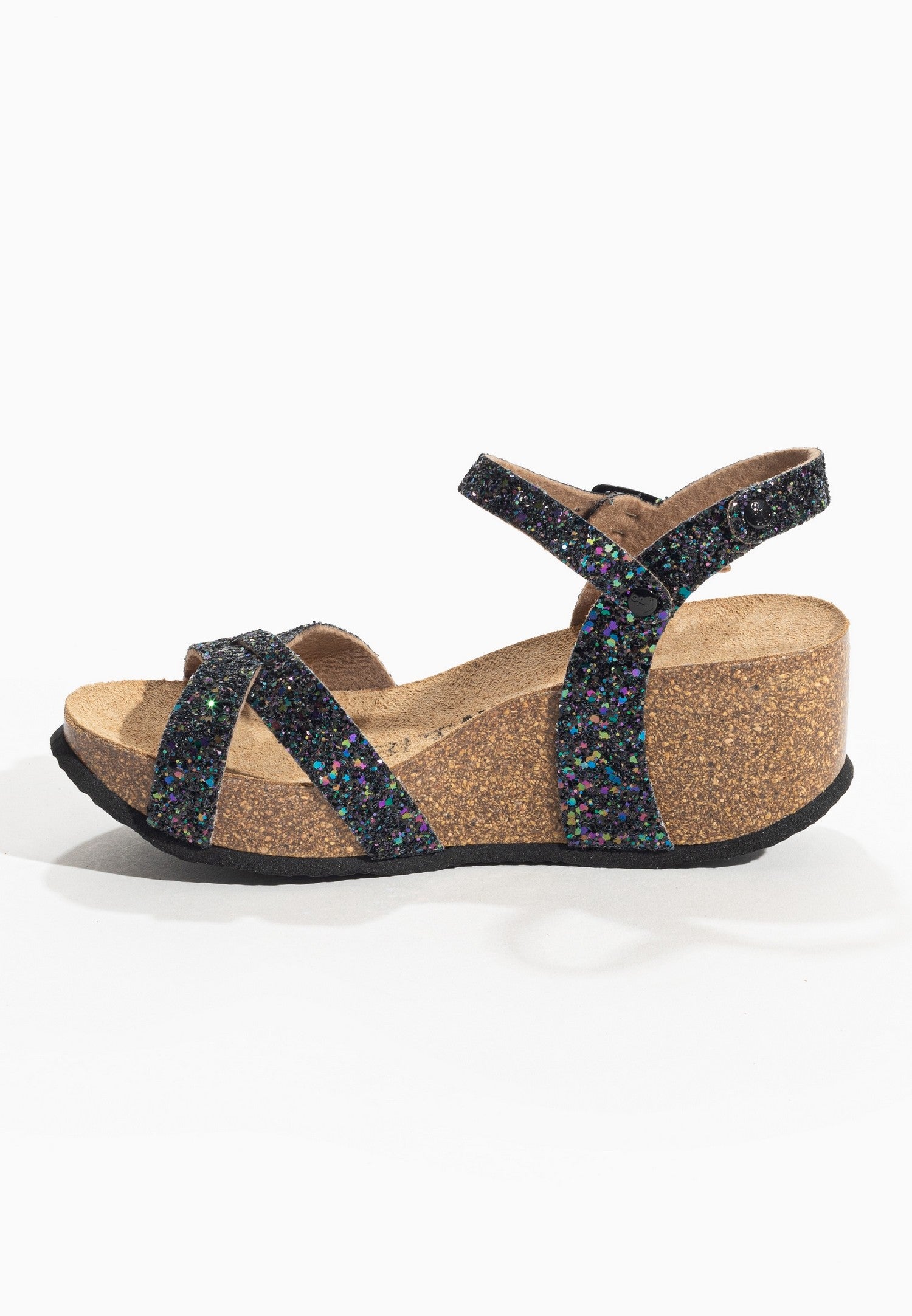 Penny Black Glitter Wedge and Semi-Wedge Sandals