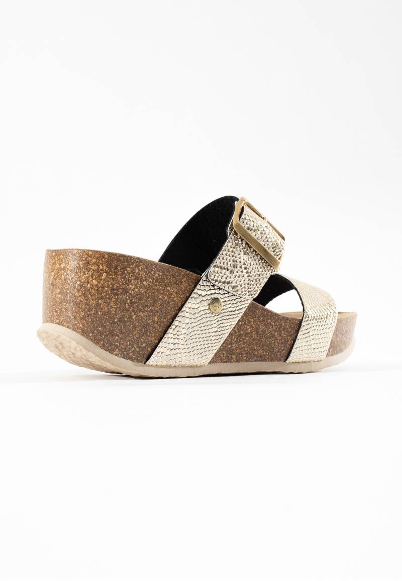 Philomene Light Gold Wedge and Semi-Wedge Sandals