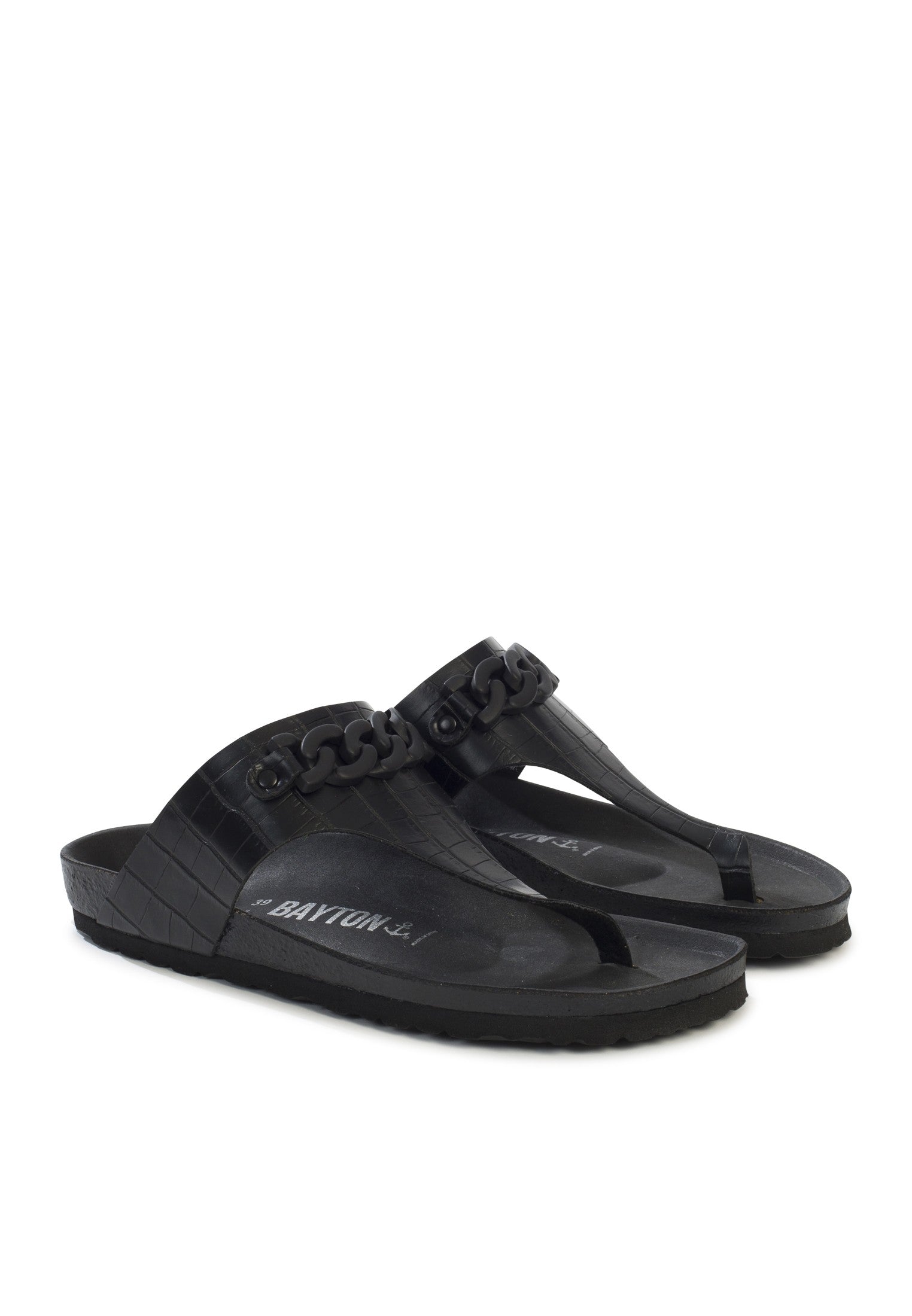 Picola Black Toe-Strap Sandals