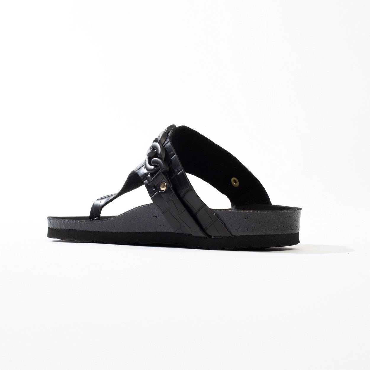 Picola Black Toe-Strap Sandals