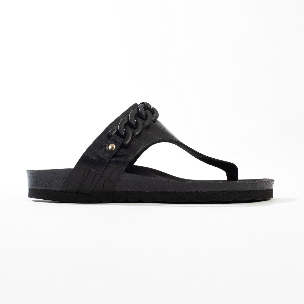 Picola Black Toe-Strap Sandals