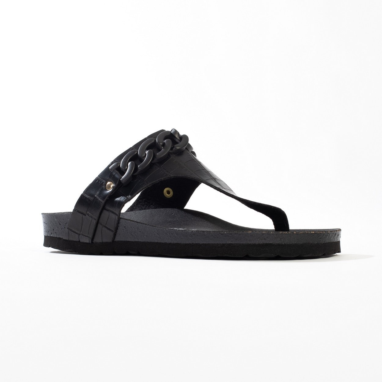 Picola Black Toe-Strap Sandals