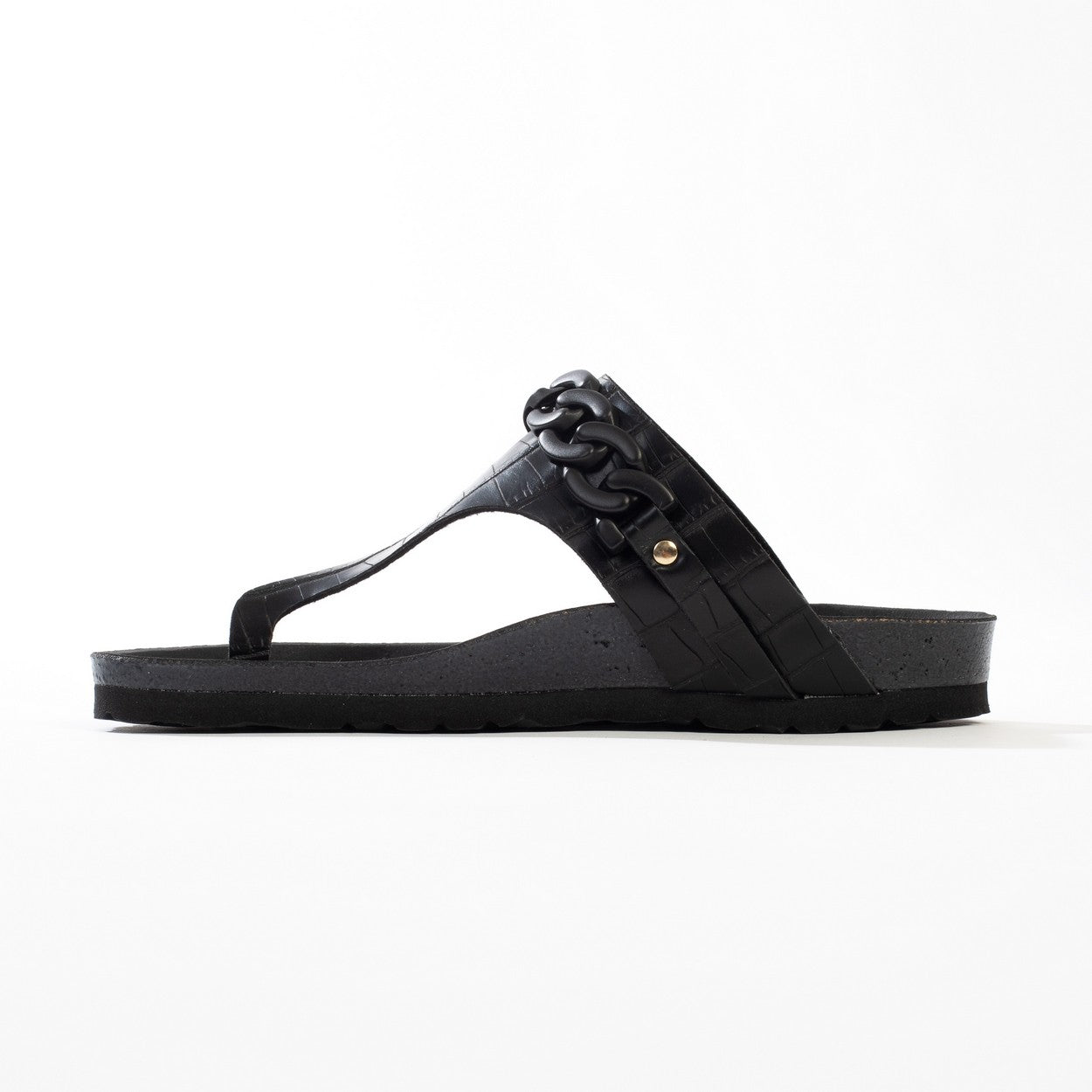 Picola Black Toe-Strap Sandals