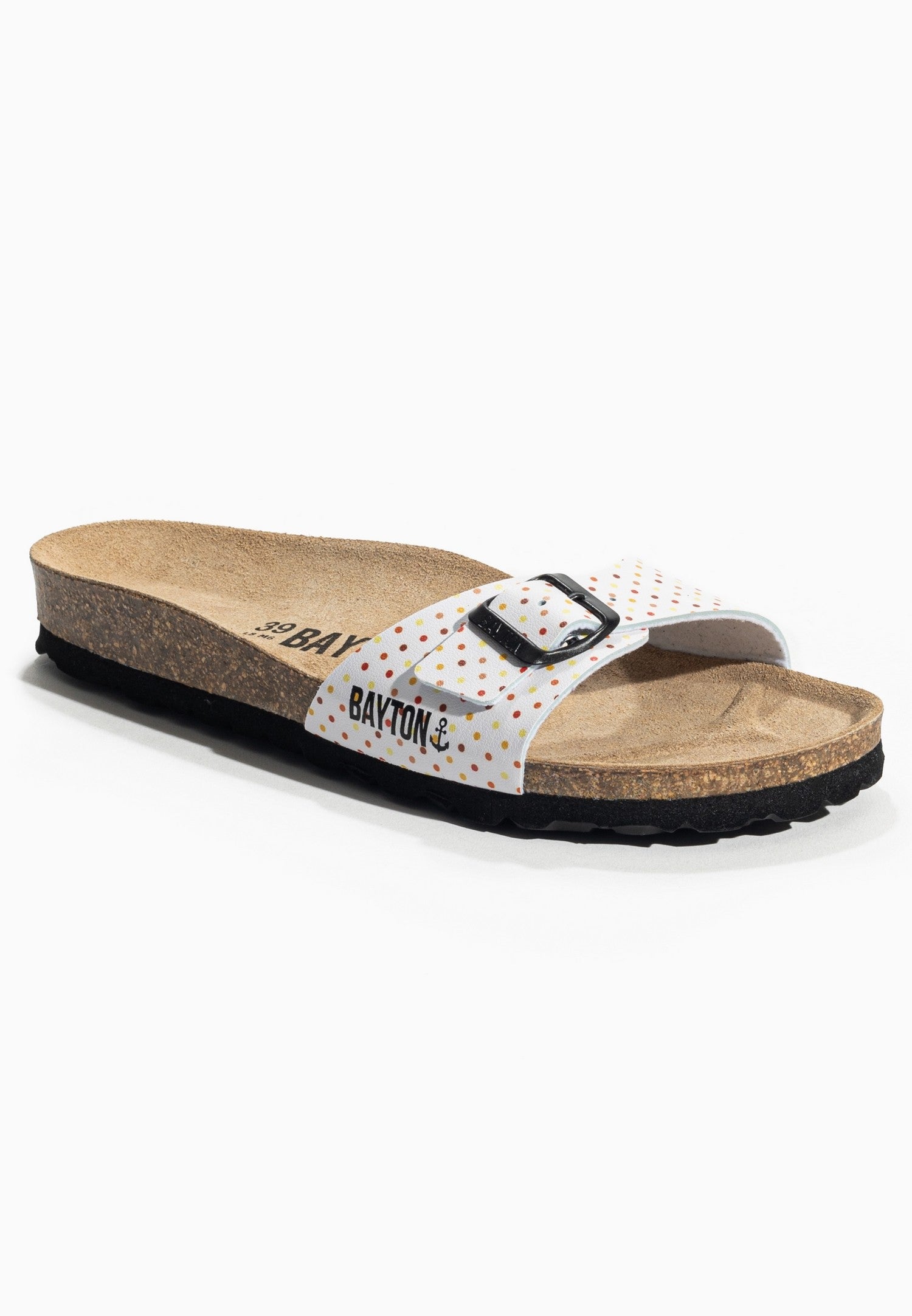 1 Strap Prague White Polka Dot Sandals