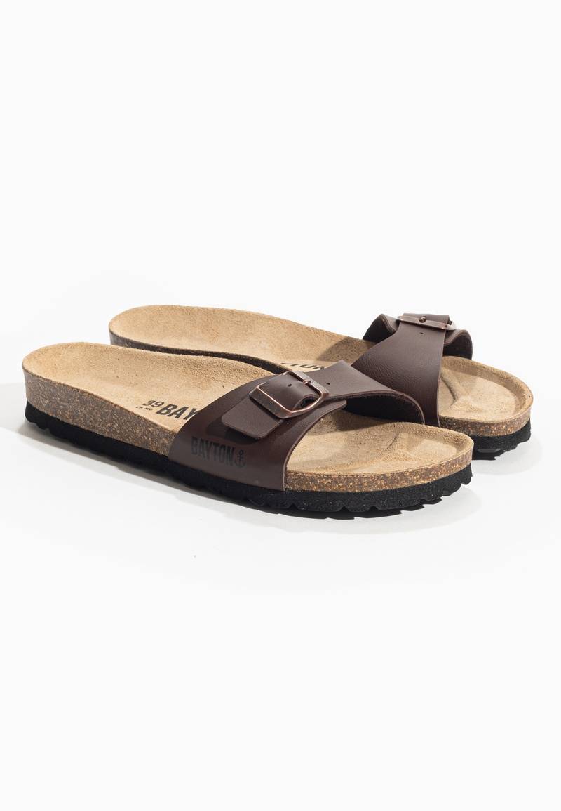 Prague Brown 1 Strap Sandals