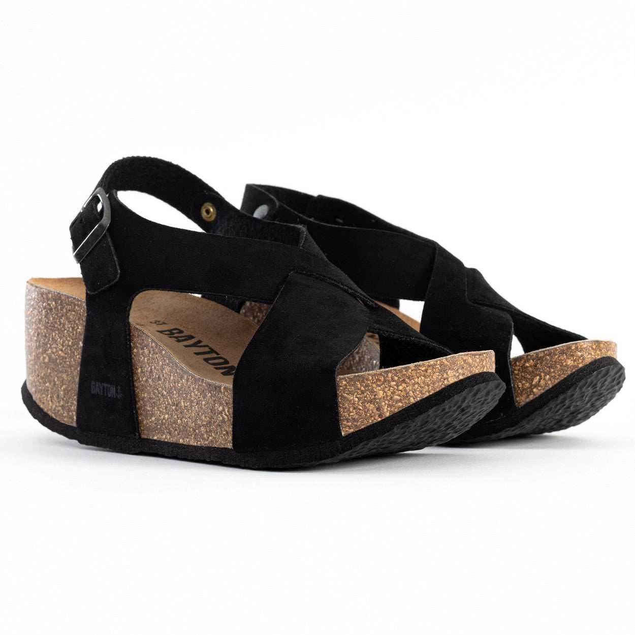 Rea Black Wedge and Semi-Wedge Sandals