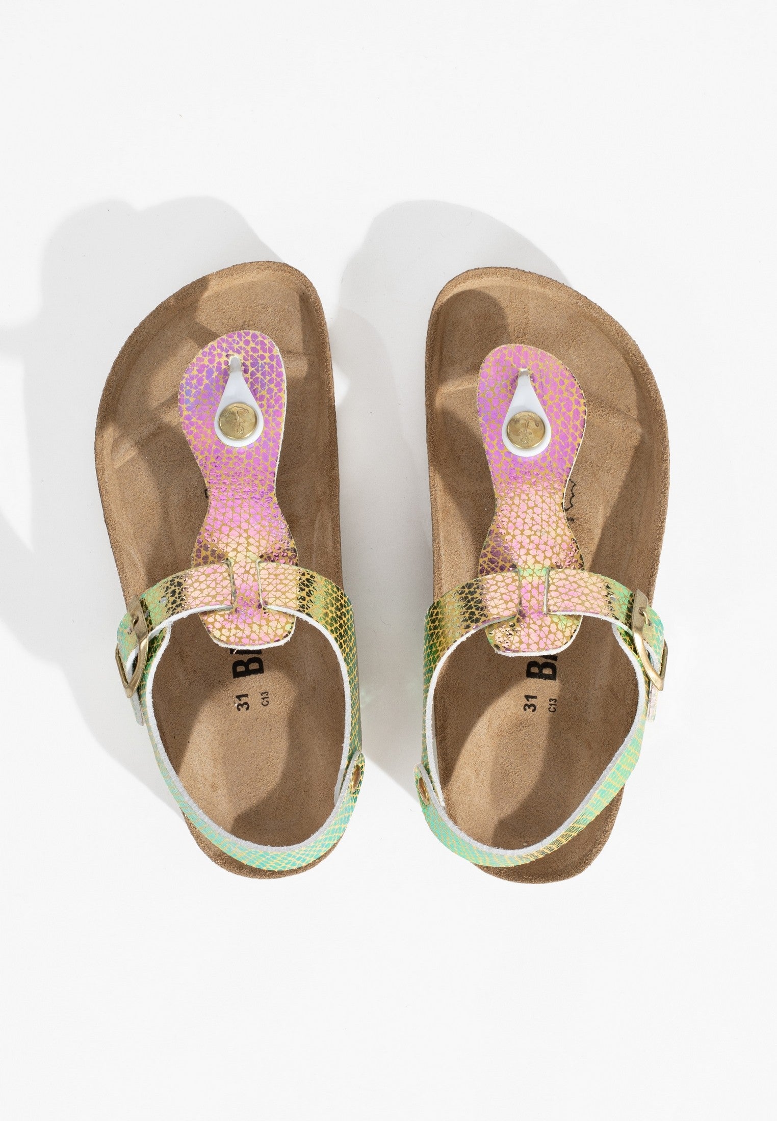 Yellow And Pink Rhea Toe-Toe Sandals