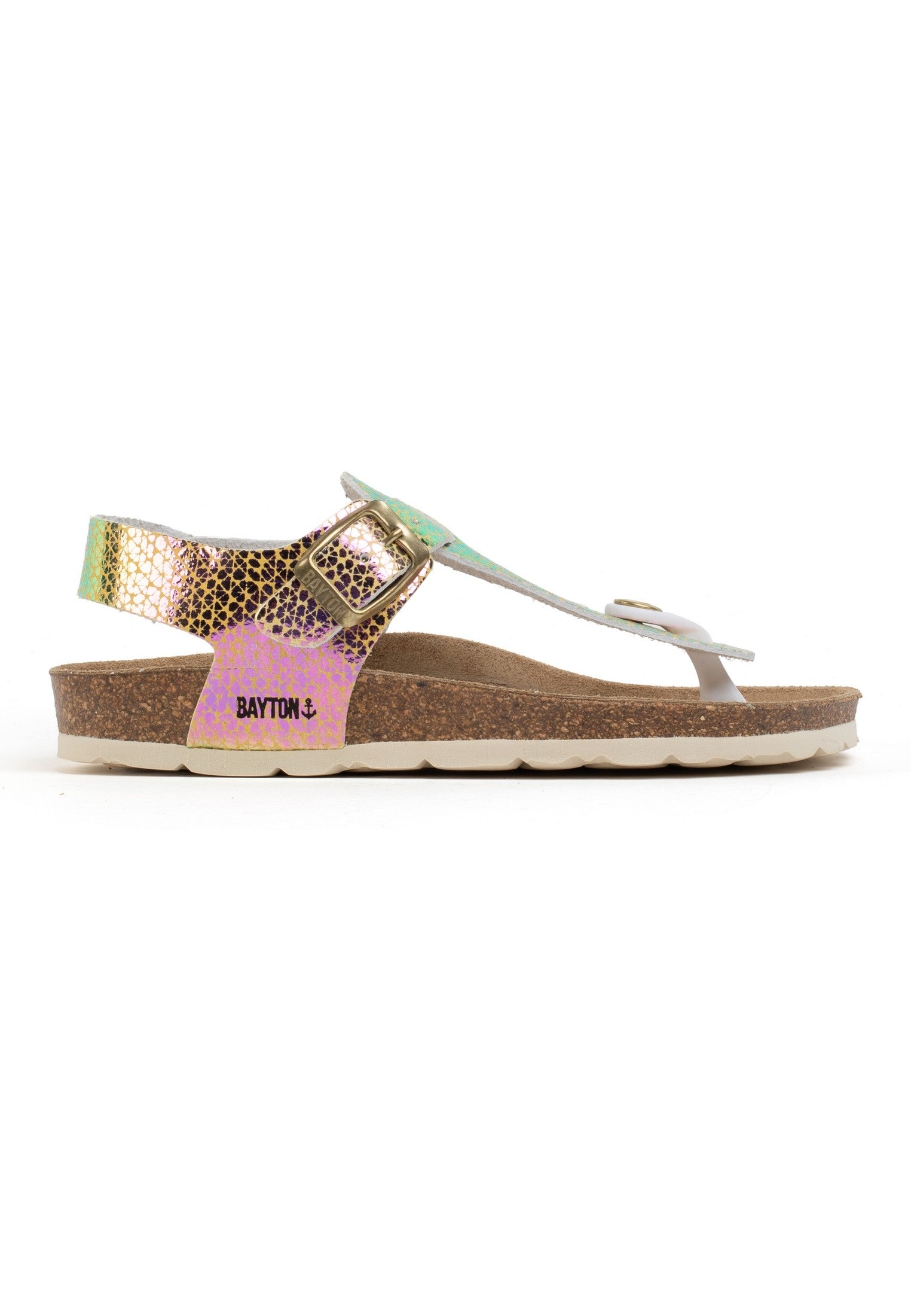 Yellow And Pink Rhea Toe-Toe Sandals