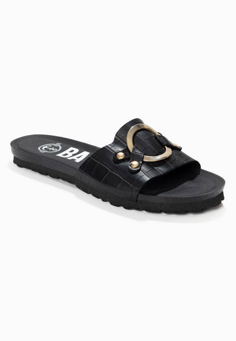 Black Siam 1 Strap Sandals