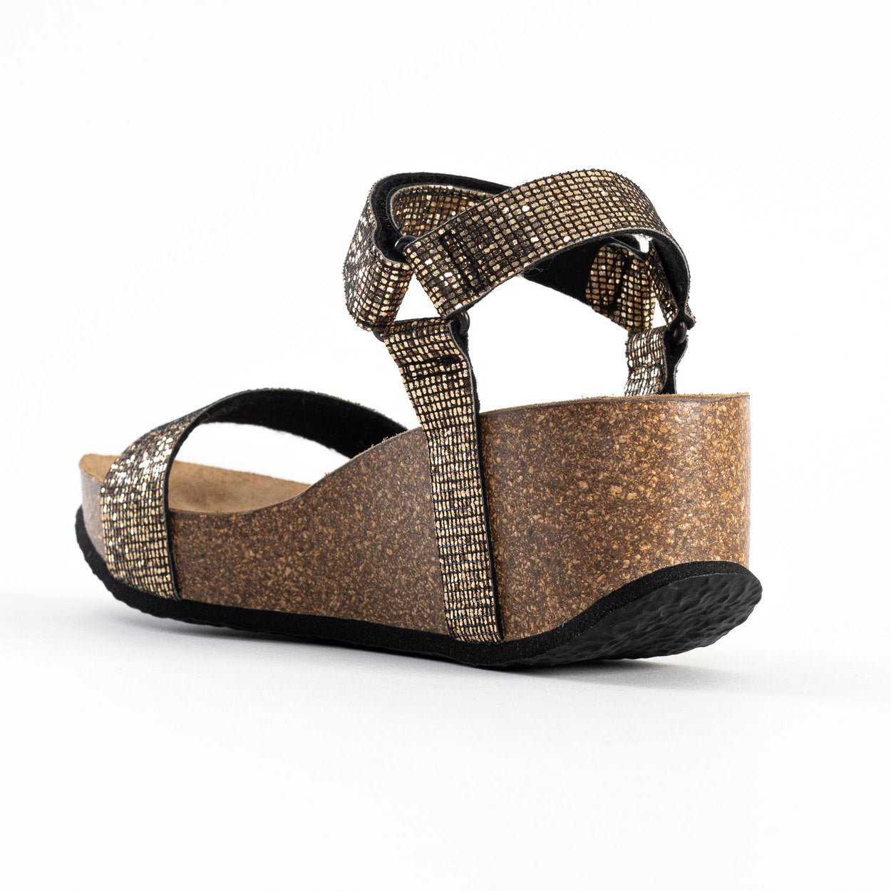 Sines Black Wedge and Semi-Wedge Sandals