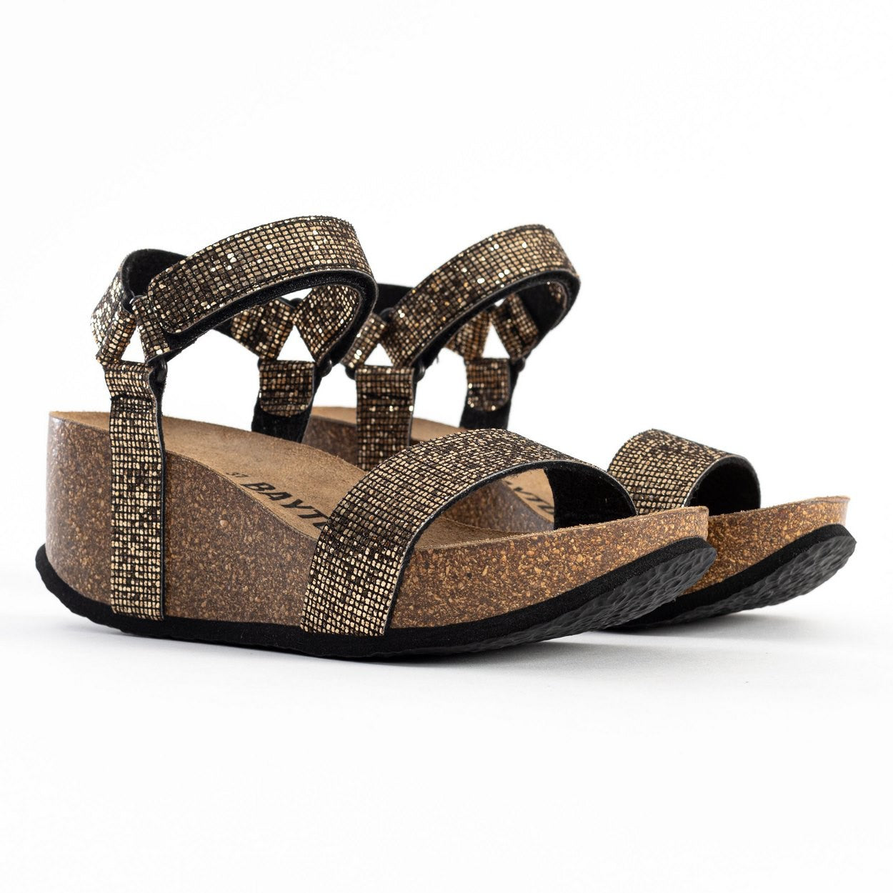 Sines Black Wedge and Semi-Wedge Sandals