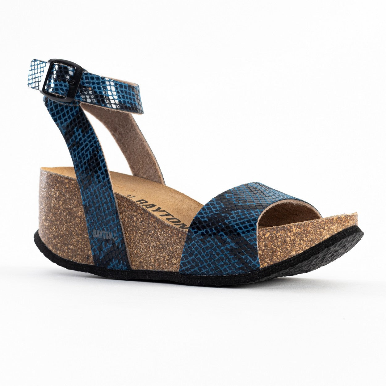 Sol Blue Python Wedge and Semi-Wedge Sandals