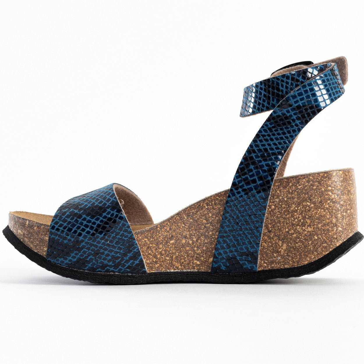 Sol Blue Python Wedge and Semi-Wedge Sandals