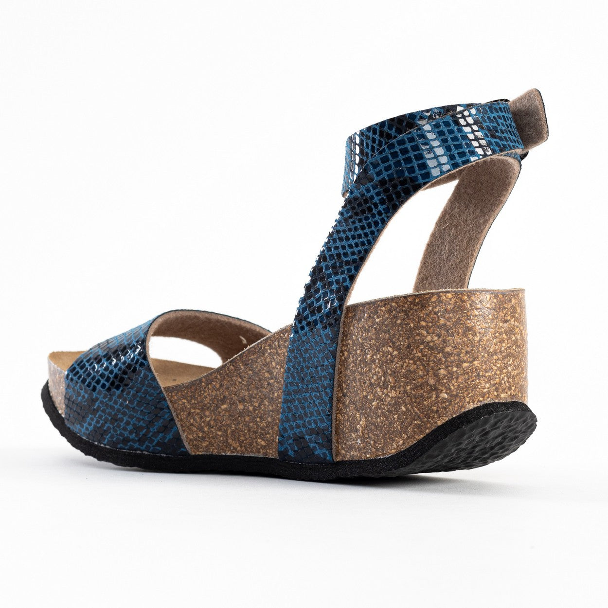 Sol Blue Python Wedge and Semi-Wedge Sandals