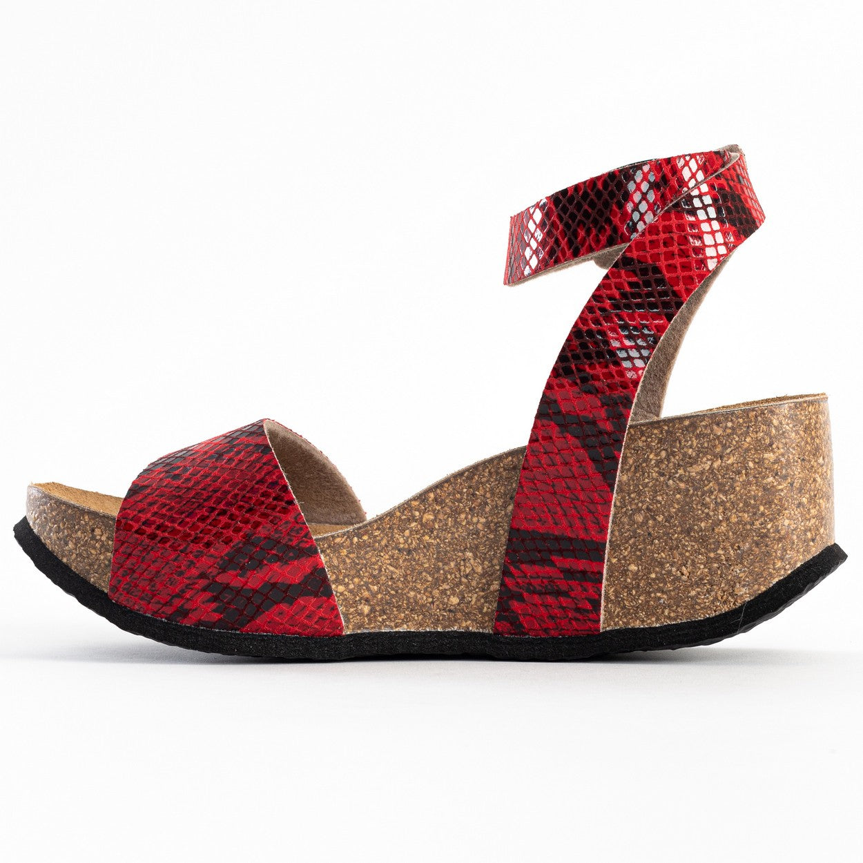 Sol Red Python Wedge and Semi-Wedge Sandals