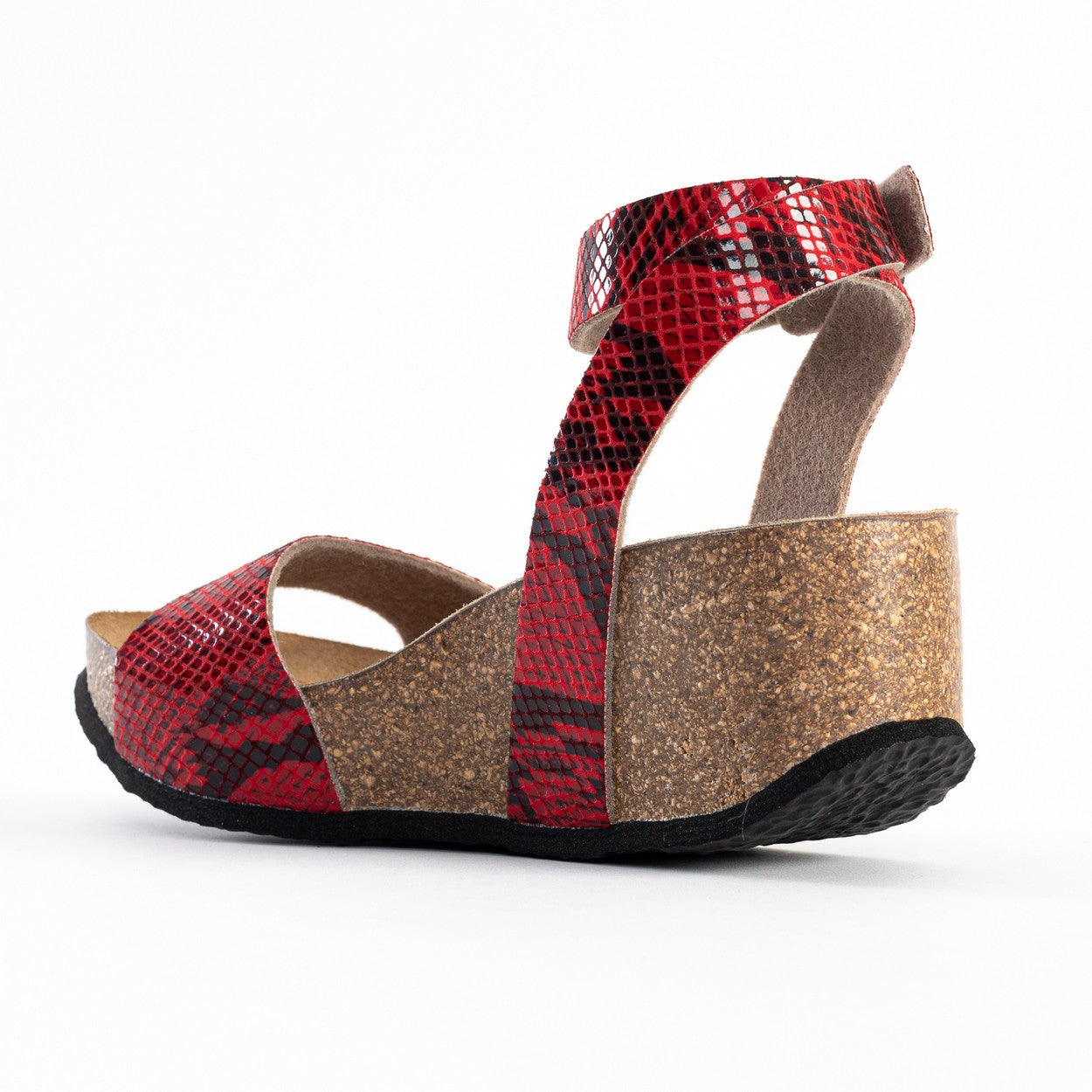 Sol Red Python Wedge and Semi-Wedge Sandals