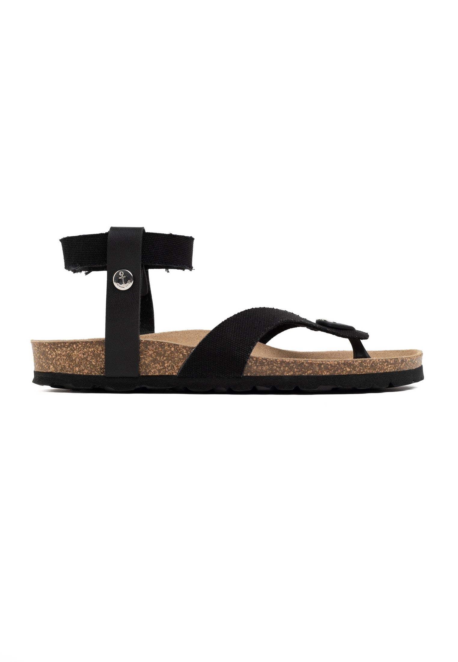 Black Spiral Toe-Thong Sandals