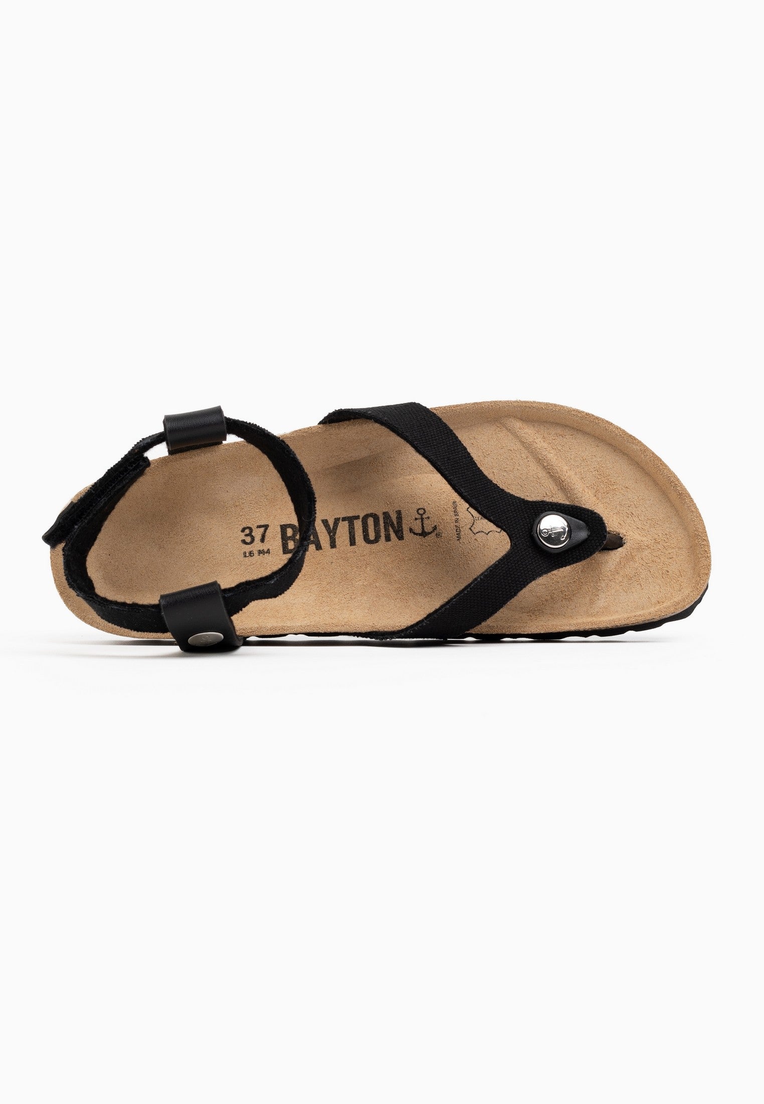 Black Spiral Toe-Thong Sandals