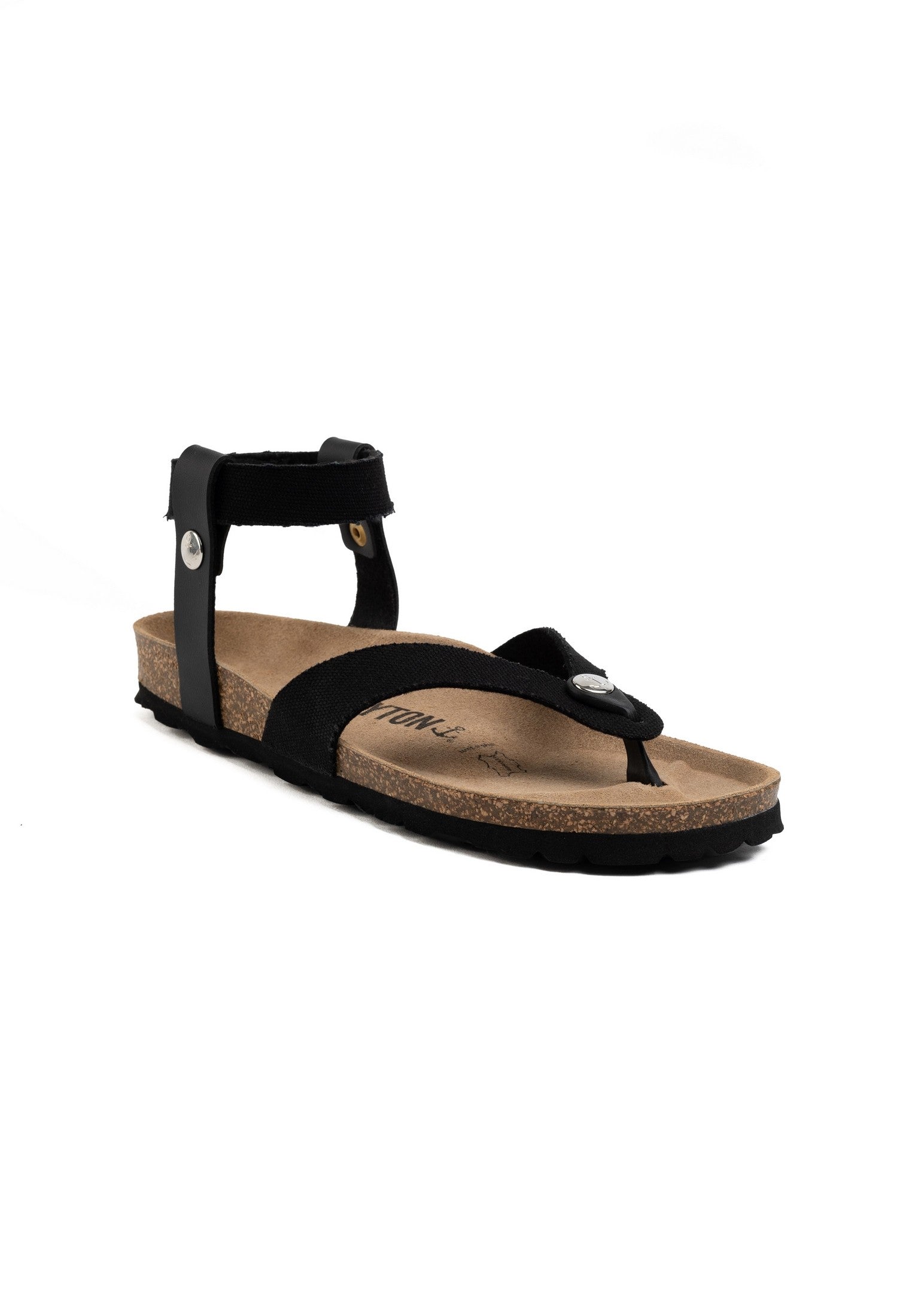 Black Spiral Toe-Thong Sandals