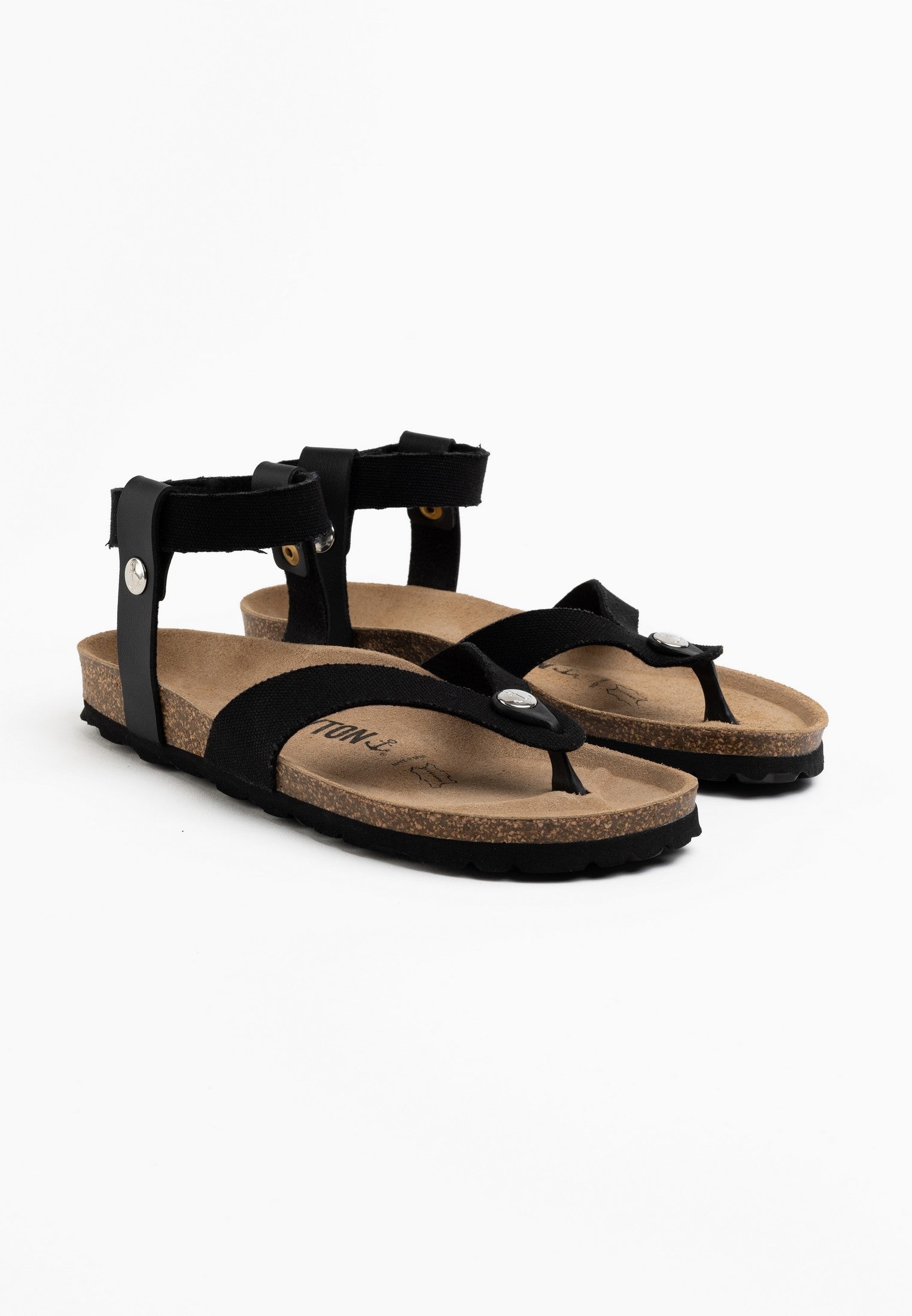 Black Spiral Toe-Thong Sandals