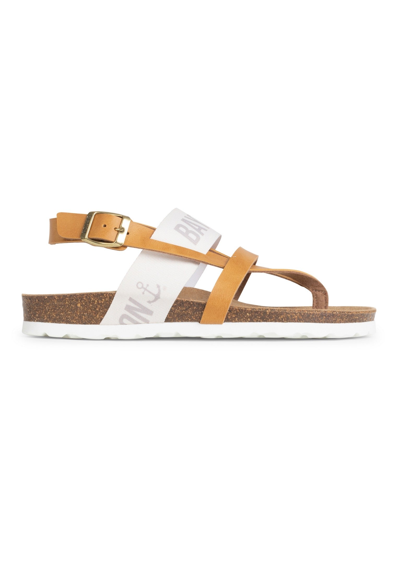 Sandalias Sunset Multitiras Camel Y Beige