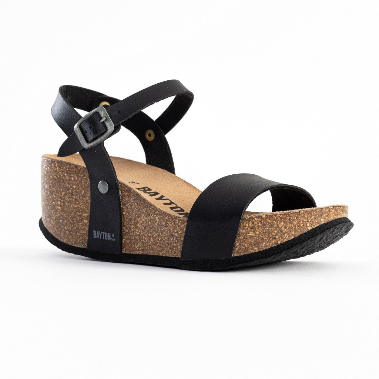 Sandalias Toledo Cuña Y Semicuña Negro