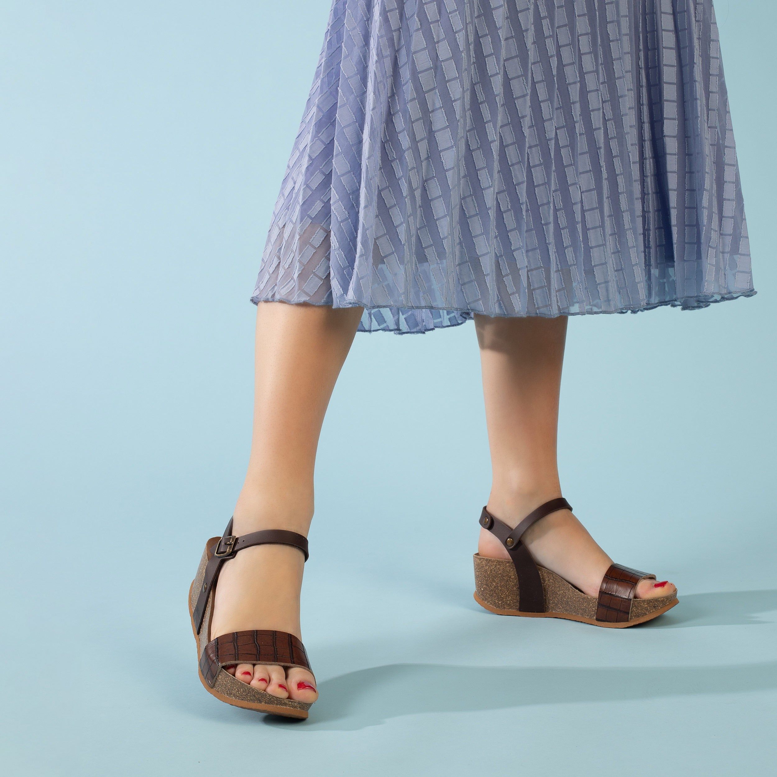 Toledo Tan Wedge and Semi-Wedge Sandals