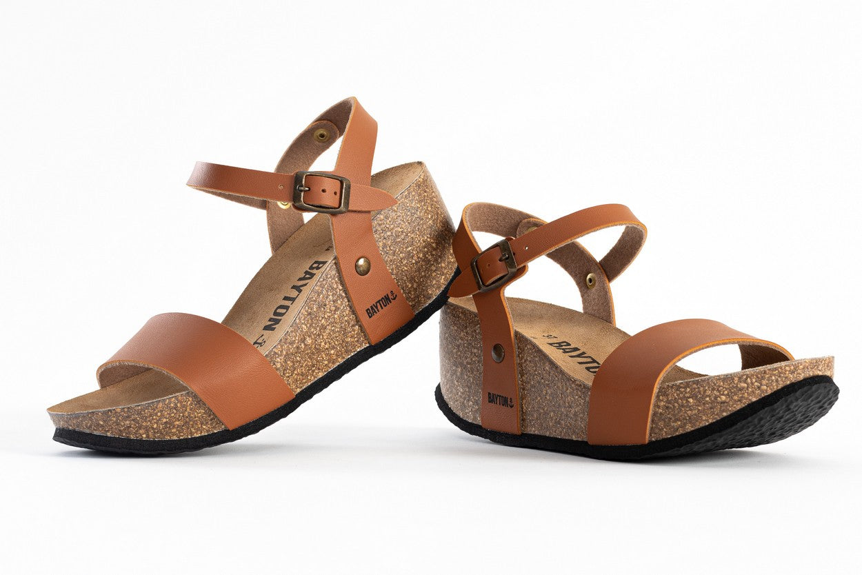 Toledo Camel Wedge and Semi-Wedge Sandals