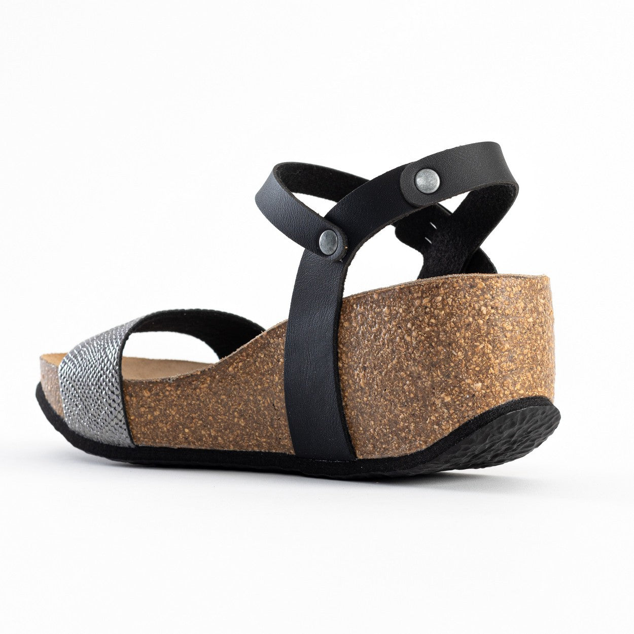 Toledo Anthracite and Black Wedge and Semi-Wedge Sandals