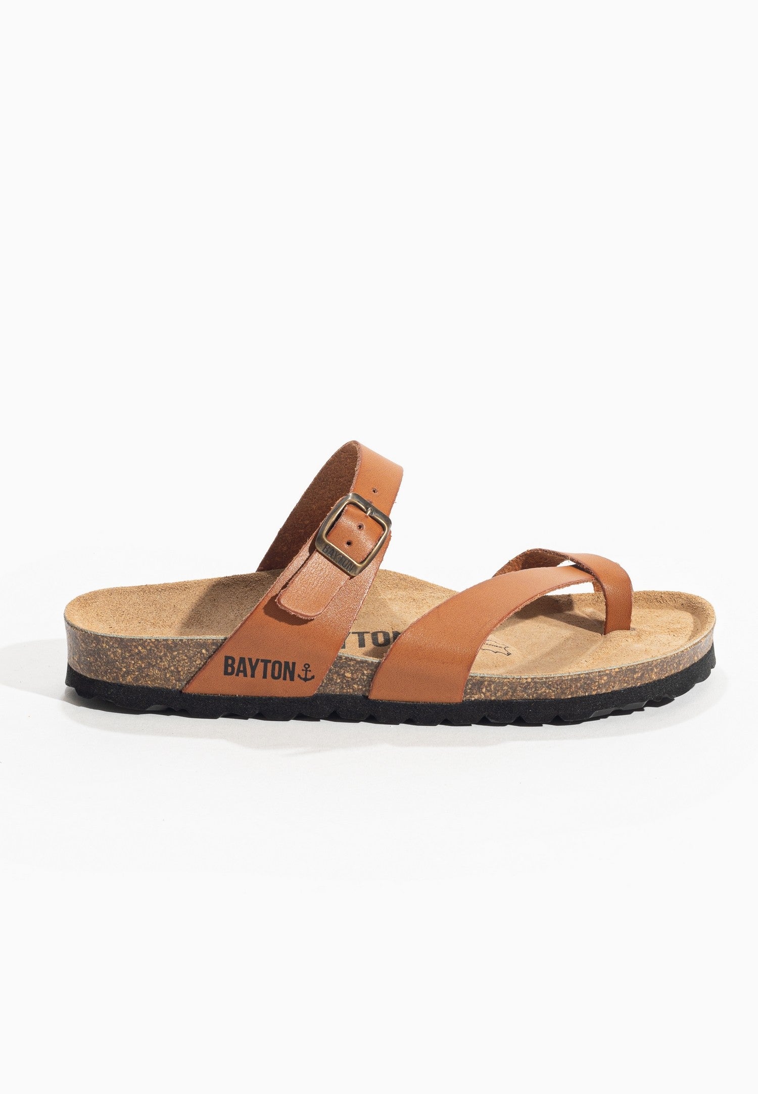 Triade Camel 100% Leather Toe Post Sandals