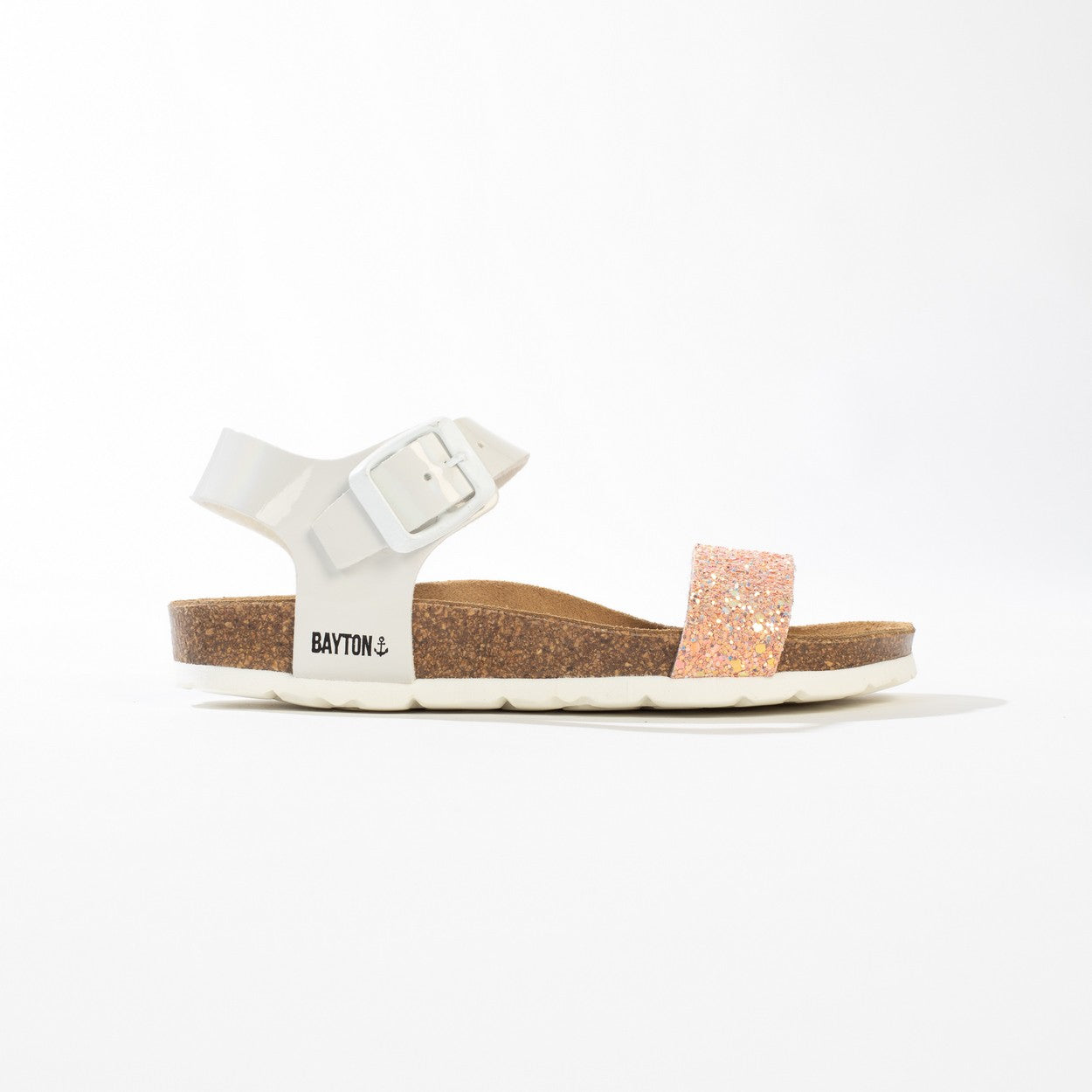 Tyche Salmon and White Multi-Strap Sandals